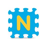 Vector letter &quot;N&quot; written with alphabet puzzle