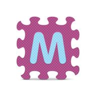 Vector letter &quot;M&quot; written with alphabet puzzle