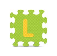 Vector letter &quot;L&quot; written with alphabet puzzle