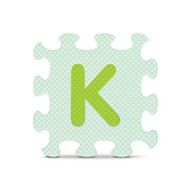 Vector letter &quot;K&quot; written with alphabet puzzle