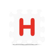 Vector letter &quot;H&quot; written with alphabet puzzle