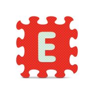 Vector letter &quot;E&quot; written with alphabet puzzle