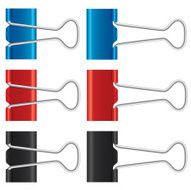 Paper binder clips set Vector collection