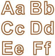 Vector alphabet with texture of wood