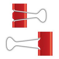 Binder clips Red paper clip Real metal icon