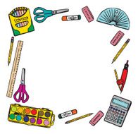 School Supplies Frame C