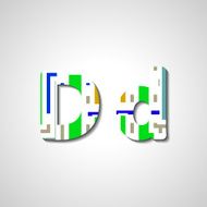 Colorful letter alphabet N382