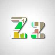 Colorful letter alphabet N384