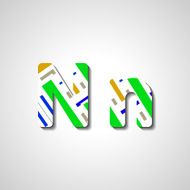 Colorful letter alphabet N397