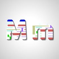 Colorful letter alphabet N398