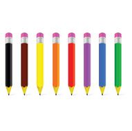 wooden pen in eight color vector illustration