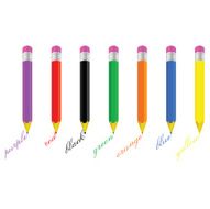 wooden color pencil illustration vector