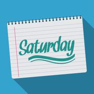 Spiral calendar saturday notebook notepad long shadow vector