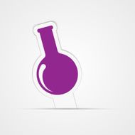 Paper sticker Test tube for biology or chemistry Isolated illustration