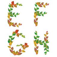 English alphabet made ??up of branches and leaves N5