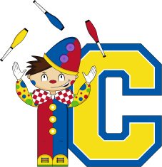 Juggling Circus Clown Learning Letter C N2