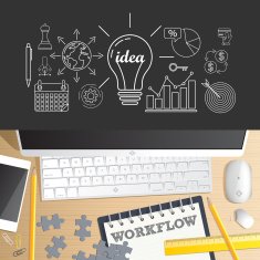 Workflow Top view Office desk table