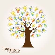 idea tree light bulb education vector illustration