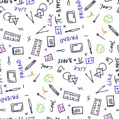 Seamless pattern on the topic of education at school Background
