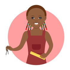 Schoolgirl with ruler and compasses