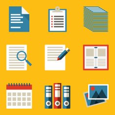 Flat icon set Paper N2