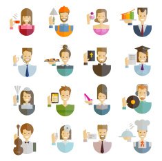 people vector logo design template profession or job employment icon