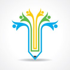 Creative pencil and people icon stock vector N3