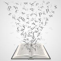 Book with flying letters N2