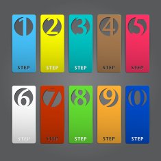 Abstract infographics number options template N3