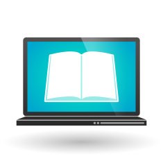 Laptop with a book