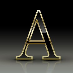 3d metallic black letter A