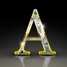 3d gorgeous diamond letter A