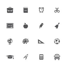 School icons set N11