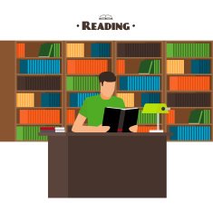 Reading books concept