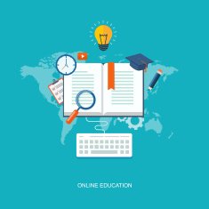 Internet education flat illustration