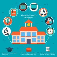 Flat education infographic background N15