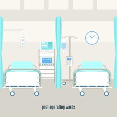 Medical post operating recovery ward poster