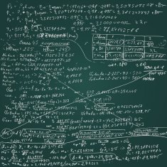 Vector chalkboard with handwritten draft cal&Ntilde;Âulations N2