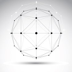 3D origami abstract mesh object vector design element