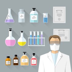 Vector set - chemical Research Laboratory Flat design