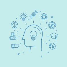 Vector learning and education concept in linear style