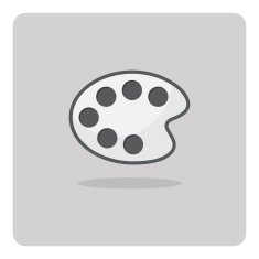 Vector of flat icon palette for painting