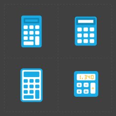 Vector colorful calculator icons set N4