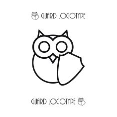 Vector owl logo with shell symbol of education security