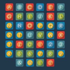 Flat icons alphabet N4