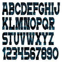 Vector font with abstract pattern