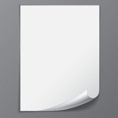 White notebook paper isolated on gray background