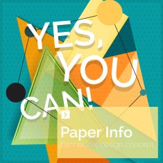 Flat design square banner with slogan N65