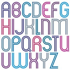 Rounded big jolly parallel cartoon uppercase letters colorful
