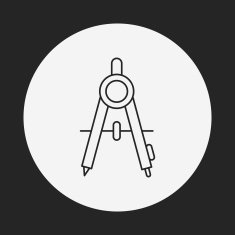 Stationery compasses line icon N25